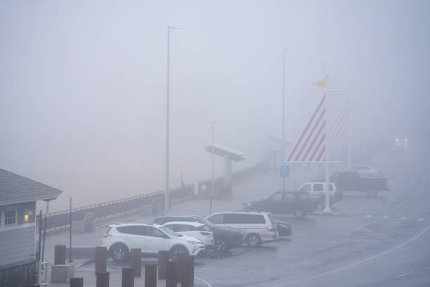 Winter scene in Hampton Beach NH USA