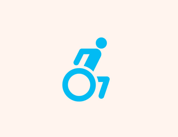 Accessibility vector icon. Isolated person disabled with wheelchair flat, colored illustration symbol - Vector Accessibility vector icon. Isolated person disabled with wheelchair flat, colored illustration symbol - Vector disabled sign stock illustrations