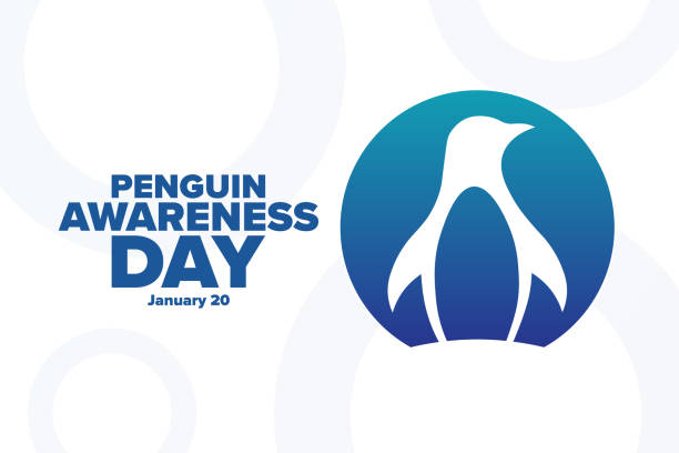 ilustrações de stock, clip art, desenhos animados e ícones de penguin awareness day. january 20. holiday concept. template for background, banner, card, poster with text inscription. vector eps10 illustration. - iceberg banner animal bird