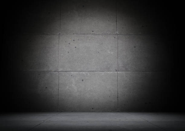 istock Gray concrete panels on wall and floor good background image front view 3d rendering 1292583070