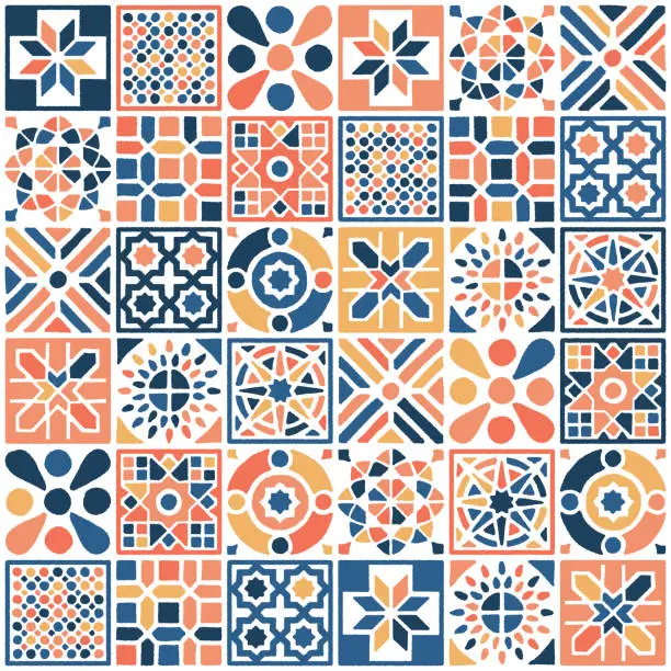 Vector illustration of Oriental Moroccan Tile Seamless Pattern