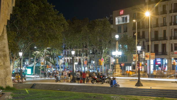 istock La Rambla street in Barcelona night , Spain 1292588036
