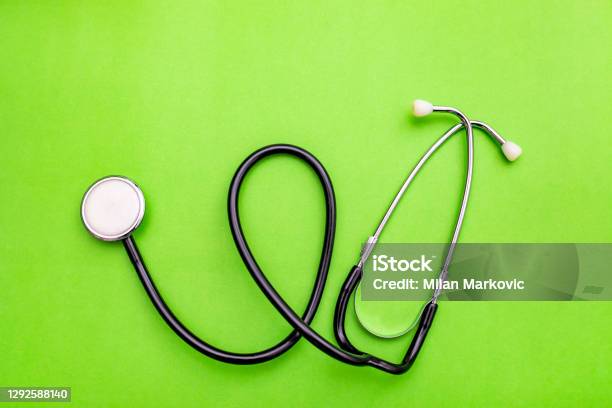 Healthcare Concept Medical Background Stethoscope On Green Table Chrome  Background Medical Tool For Heartbeat And Lung Noise The Concept Of Health  Care Blank Space For Text Quotes Sayings Or Logo From Above
