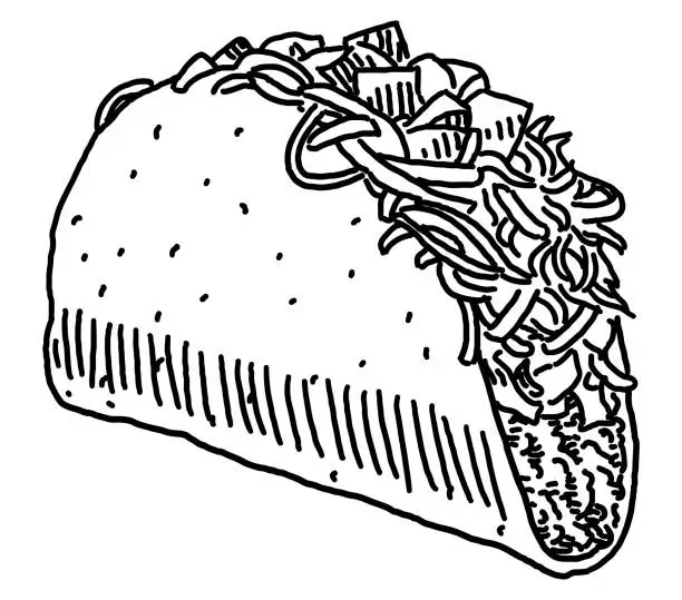 Vector illustration of Taco doodle