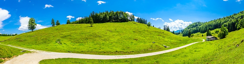 old country road at the european alps - photo