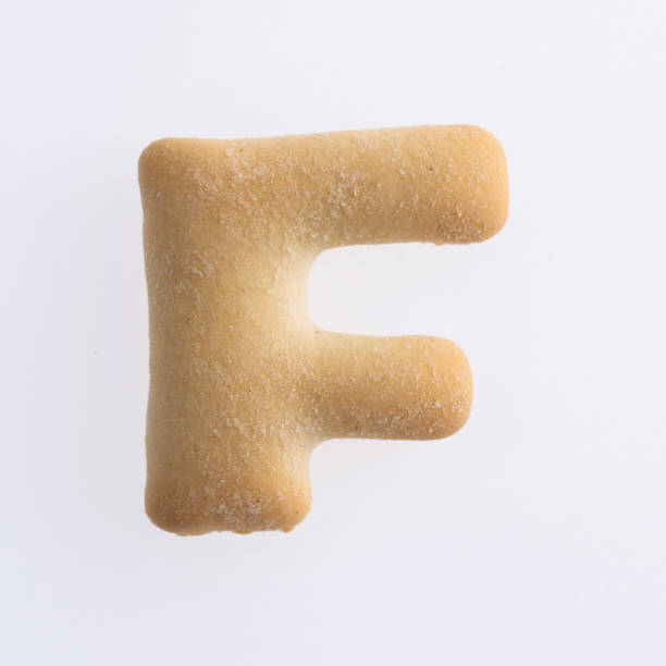 istock Letter F biscuit on white background 1292591988