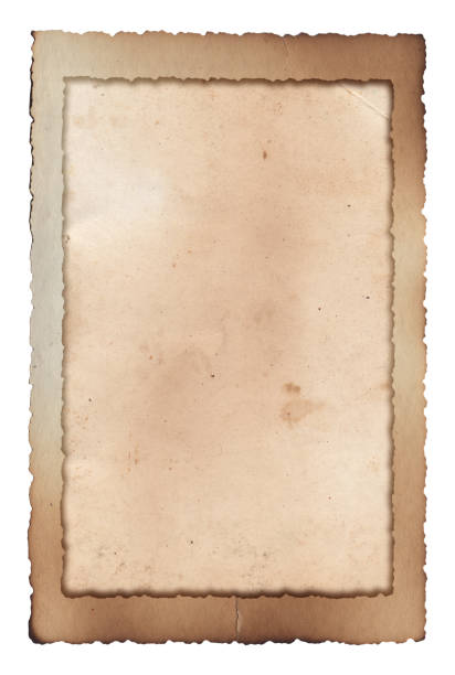 istock Old vintage frame rough texture retro paper with burned stains and scratches background 1292594026