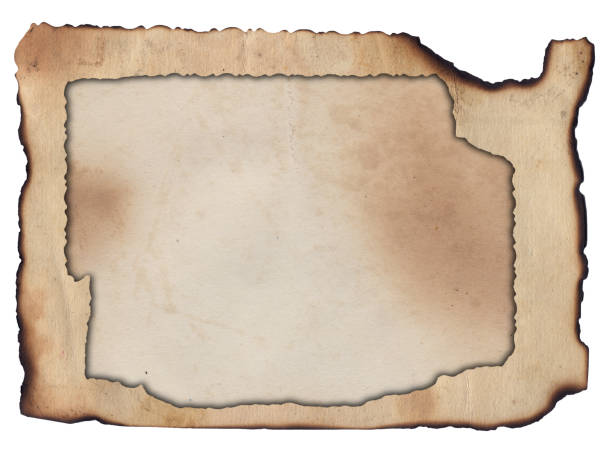 istock Old vintage frame rough texture retro paper with burned stains and scratches background 1292594031