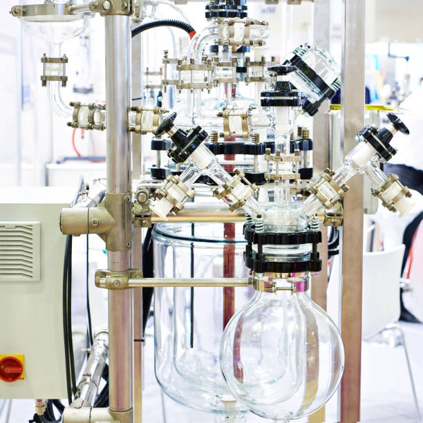 istock Laboratory chemical glass reactor 1292599187