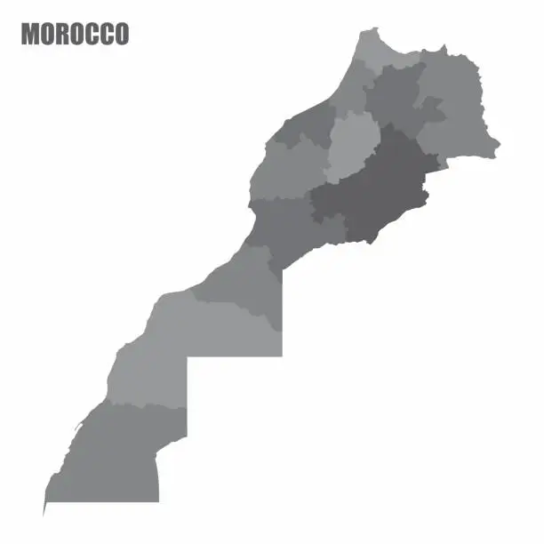 Vector illustration of Morocco regions map