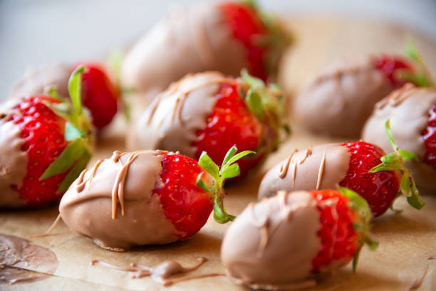 istock Strawberries with chocolate, delicious and gourmet dessert 1292605799