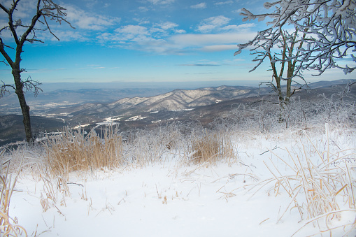 Shenandoah National Park in Winter - snow and ice storm