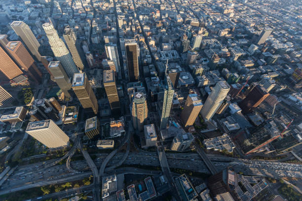 istock Los Angeles Freeway Towers Aerial 1292610706