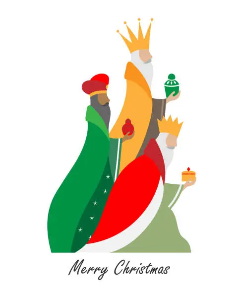 Vector illustration of Card of the three wise men. Isolated vector