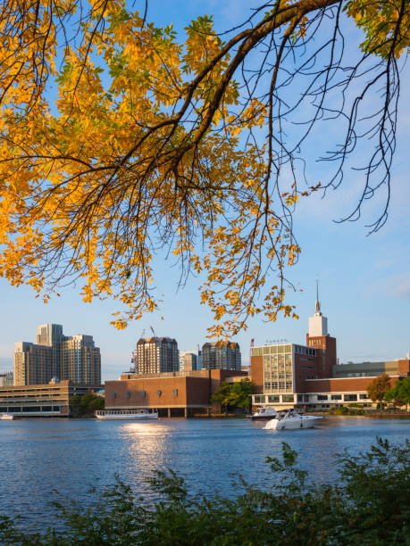 istock Tranquil Autumn Landscape over the Charles River in Boston 1292624274