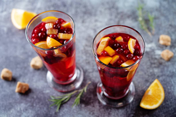 istock Cranberry orange sangria in a glass 1292625952