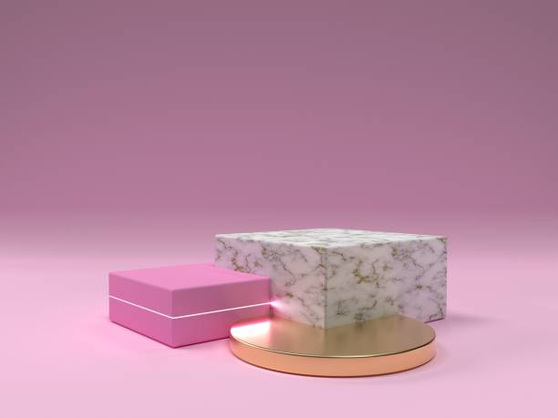 istock Pink podium abstract minimal scene. 1292628305