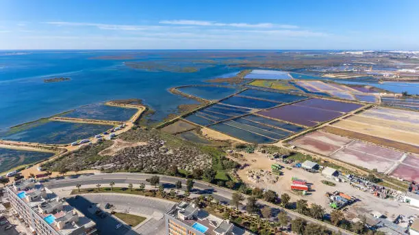 Photo of Aerial view of Olhao, Algarve, Portugal. Ria Formosa