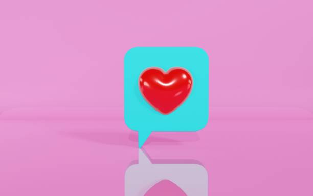 istock Heart Shaped Square Social Media Notification Icon On Pink Background 1292631271