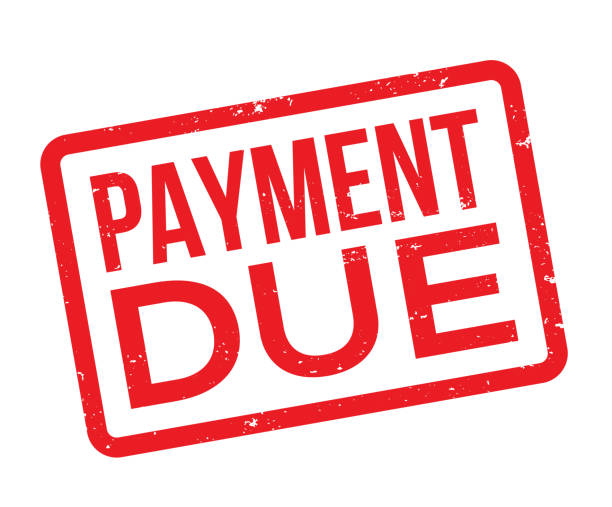 Payment Due Stamp Payment due red stamp. past due stock illustrations