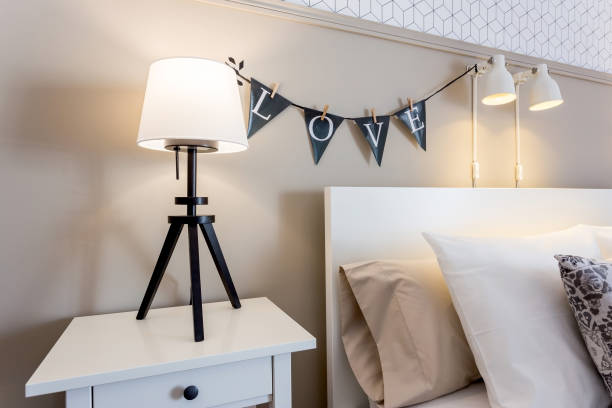 istock Modern bedroom. European hotel design and inside. 1292639055