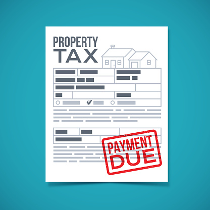 Property tax payment due stamp document bill.