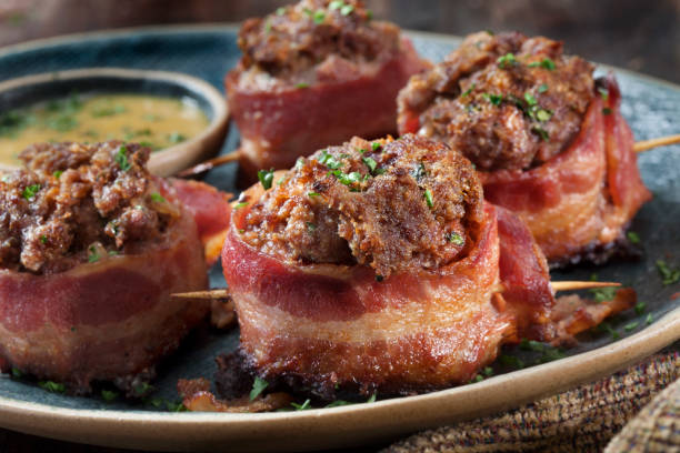 istock Bacon Wrapped Meatloaf Bites with a Honey Dijon Dip 1292640519