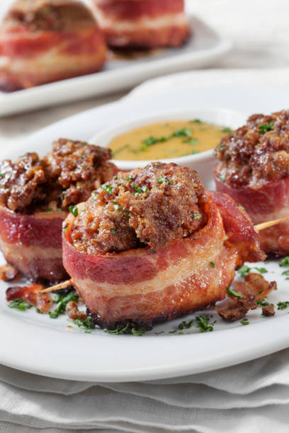 istock Bacon Wrapped Meatloaf Bites with a Honey Dijon Dip 1292640529
