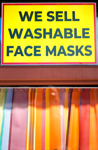 Pandemic Sign: We Sell Washable Face Masks