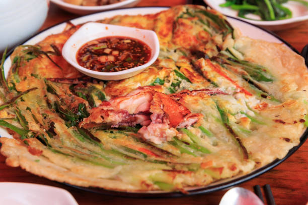 Korean food Haemul Pajeon stock photo