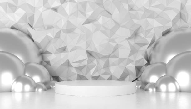 istock Podium with abstract shapes in the background 1292648951