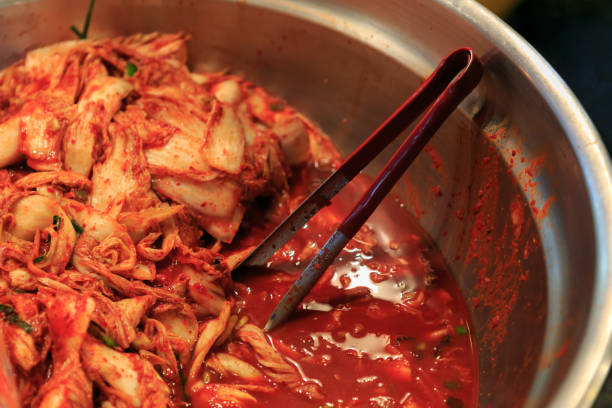 istock Korean kimchee Kimchi cabbage in asian market 1292649818