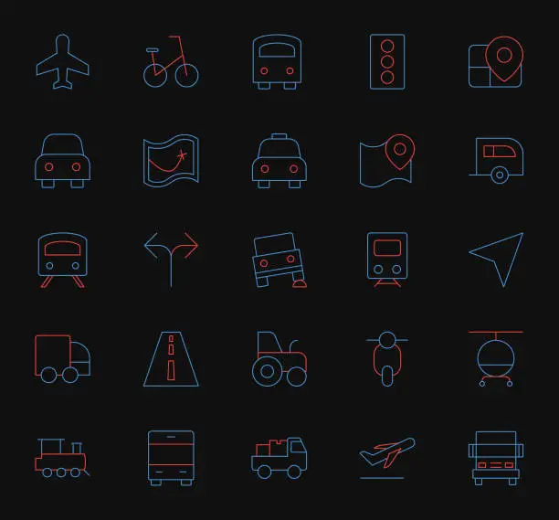 Vector illustration of Transportation Icon Set