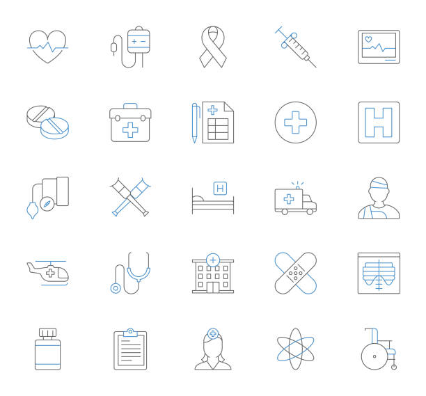 Medical Icons Set vector art illustration