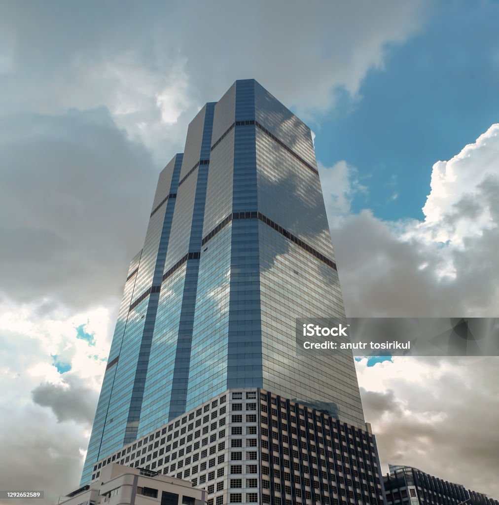 Angular Geometric Mirror Cladding On A Modern Building With Repeating ...