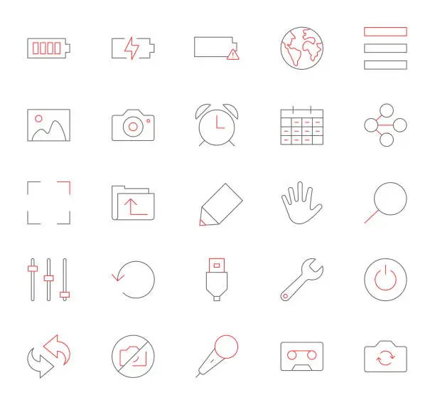 Vector illustration of Multimedia Icons Set