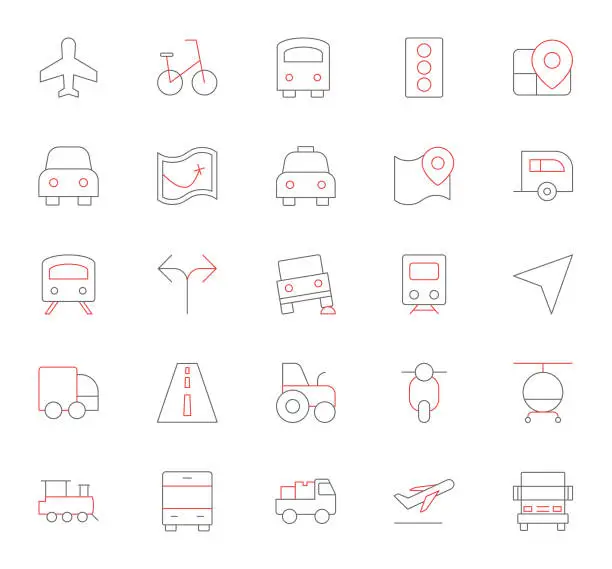 Vector illustration of Transportation Icons Set