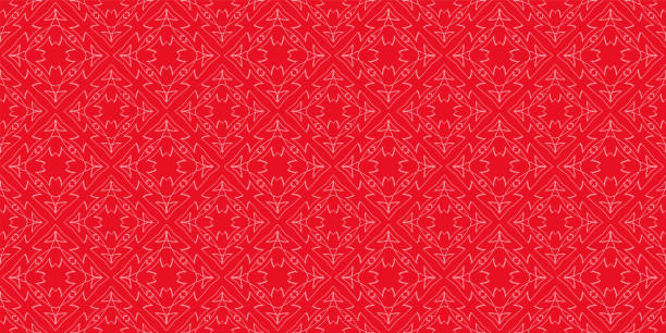 красный фоновый шаблон. декоративный орнамент. бесшовные текстуры обоев. векторная графика - silk textile red backgrounds stock illustrations