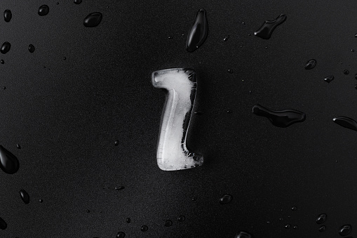 Ice letter Z on black background.