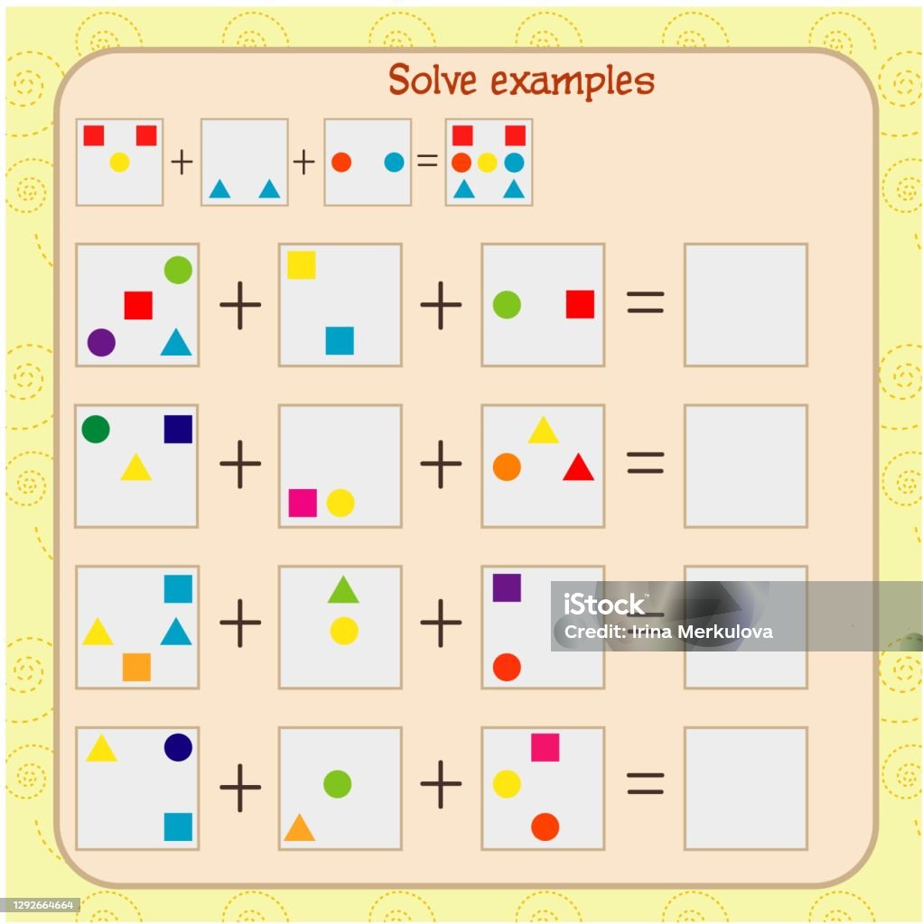 Logic Learner Example Logic Exercises For Children Solve Examples According To The Model ...