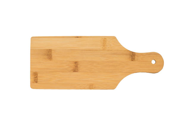 istock Wooden cutting Board isolated on white background. 1292665746