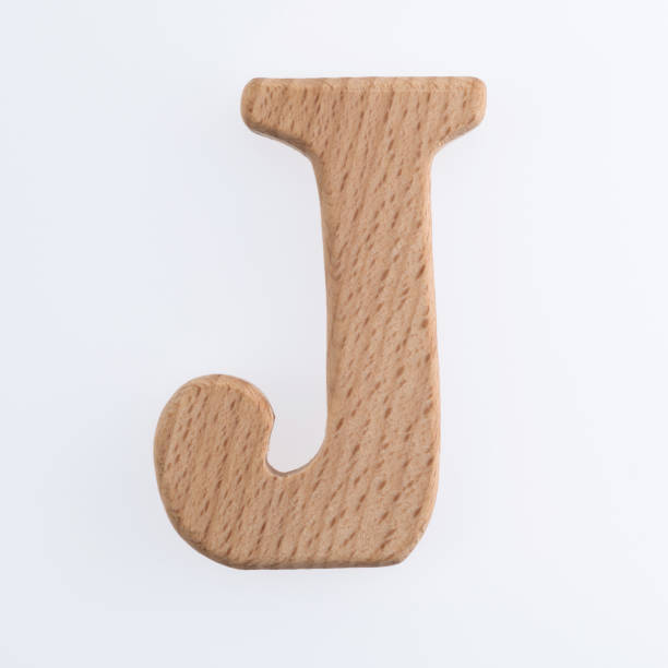 carattere alfabeto legnoso - letter j block toy alphabet foto e immagini stock