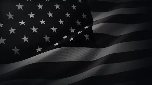 Photo of 4K United States of America flag waving in the wind with highly detailed fabric texture