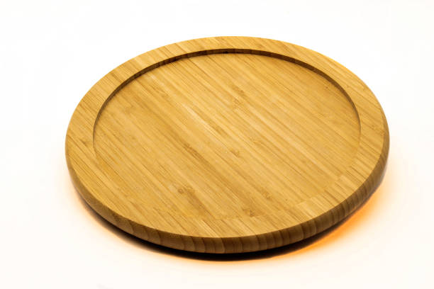 istock Wooden cutting board on a white background. 1292675397