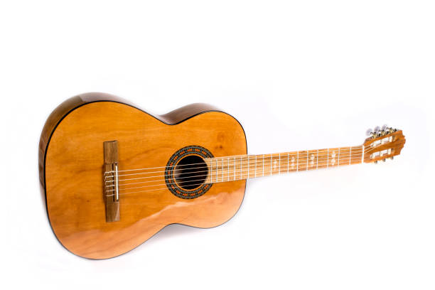 istock Acoustic guitar on white background 1292675722