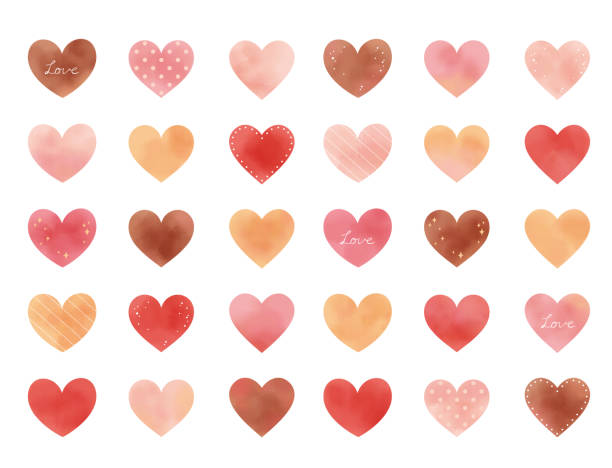 istock Illustration of aligned hearts in watercolor 1292675785