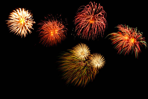 istock Fireworks Stock Image In Black Background 1292679158