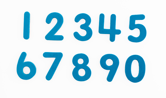 Foam numbers from 0 to 9.