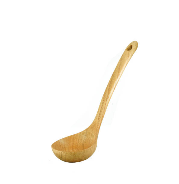 A wooden ladle is a kitchenware bigger than a spoon. At the end there is a handle. Used as a tool for loading and unloading.