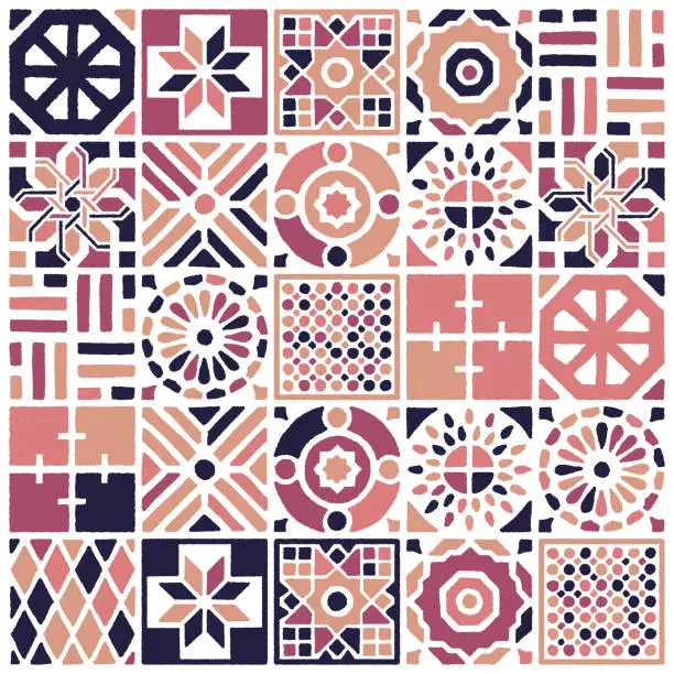 Vector illustration of Mexican Talavera Seamless Pattern Design